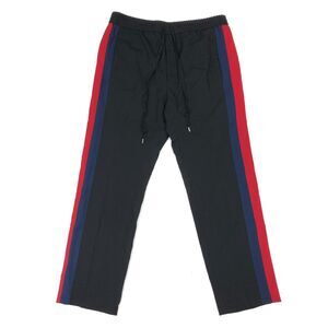 Gucci Wool Track Pants Black Blue and Red Side Stripe size 44 Euro B2